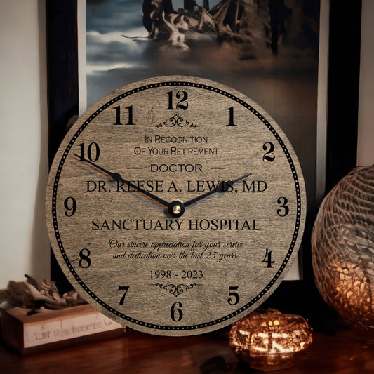 Doctor Retirement Gifts - Retired Doctor Clock - Retiring From Hospital Medicine - Retired Md Gift Ideas From Nurses - Leaving Medical Field