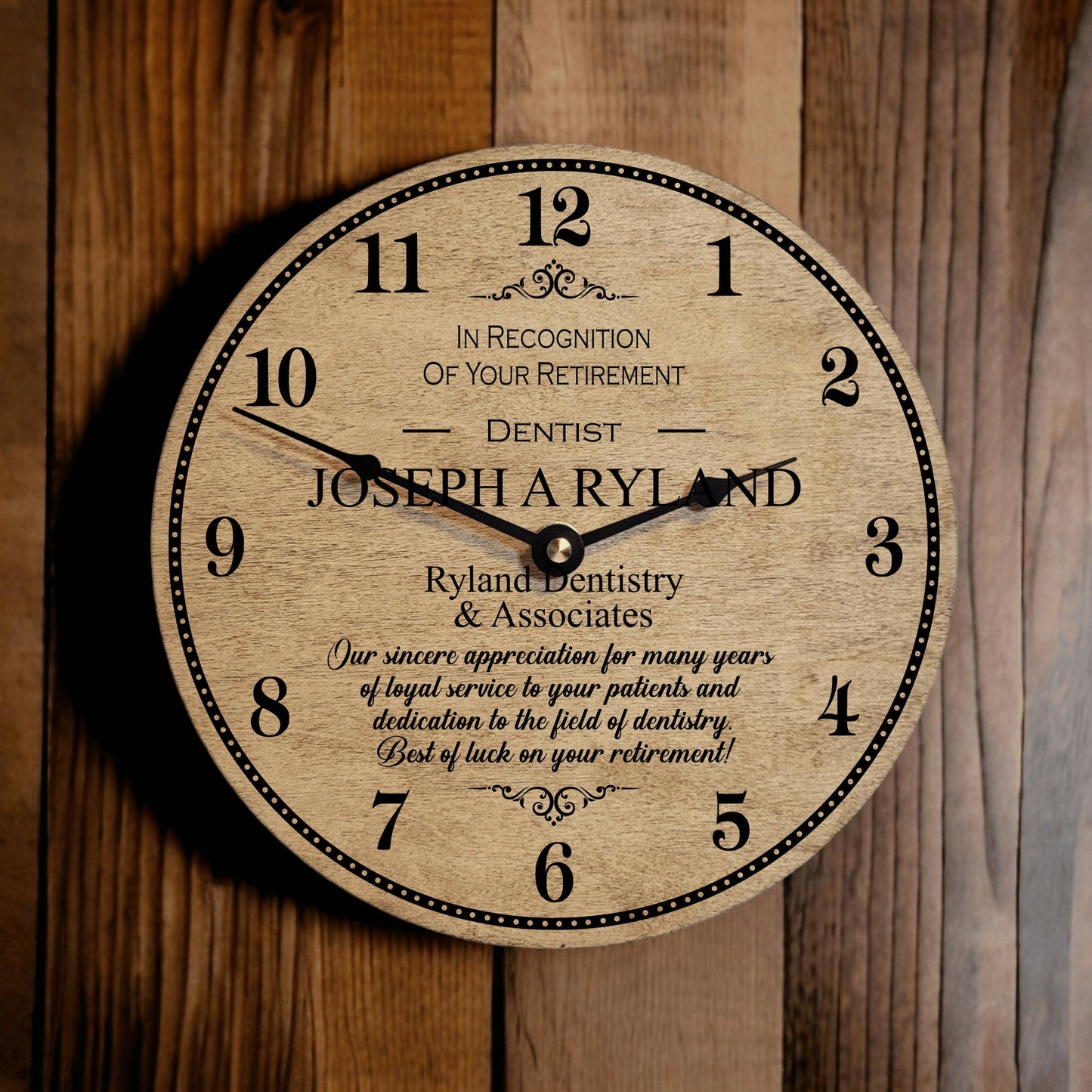 Retirement Dentist Gift - Retired Doctor - Retirement Award Plaque - Appreciation Of Service - Retiring Dentistry Clock - Medicine Award
