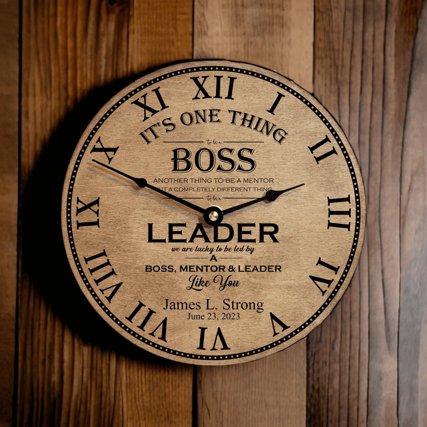 Management Gift - Personalized Gift For Boss Day - Leadership Clock - Female Boss Gifts - Male Boss - Appreciation Gift - Boss Leaving Gift