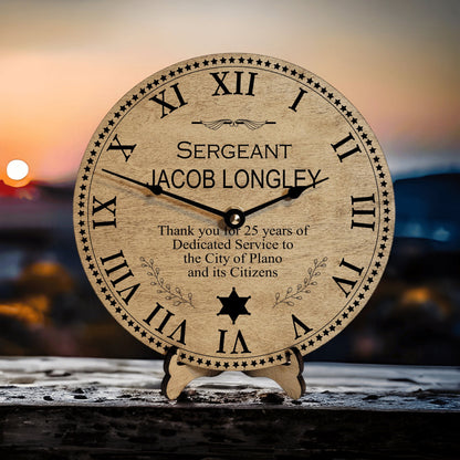 Police Officer Years Of Service - Police Anniversary Clock - Law Enforcement Anniversary Gift - Retirement For Sheriff Captain Lieutenant