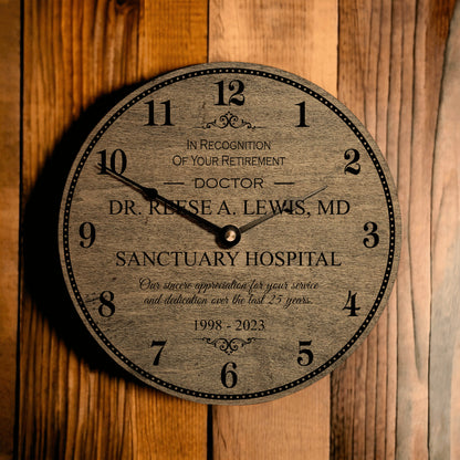 Doctor Retirement Gifts - Retired Doctor Clock - Retiring From Hospital Medicine - Retired Md Gift Ideas From Nurses - Leaving Medical Field