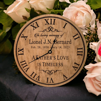 Loss Of Dad Gift - Personalized Memorial Clock - A Father's Love Is Timeless - In Memory Of Memorial Gift Idea - Gift For Son Daughter