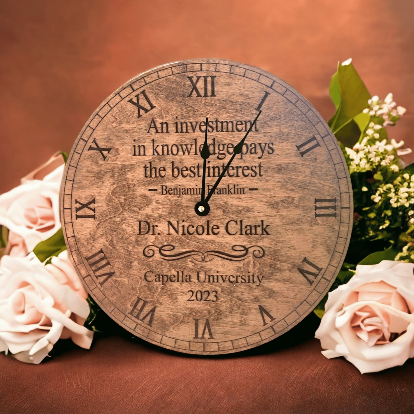 College Graduation Gift Ideas - Class Of 2025 Gift - Doctorate Gift - Gift To Doctor - Personalized Graduation Clock - Gift From Parents