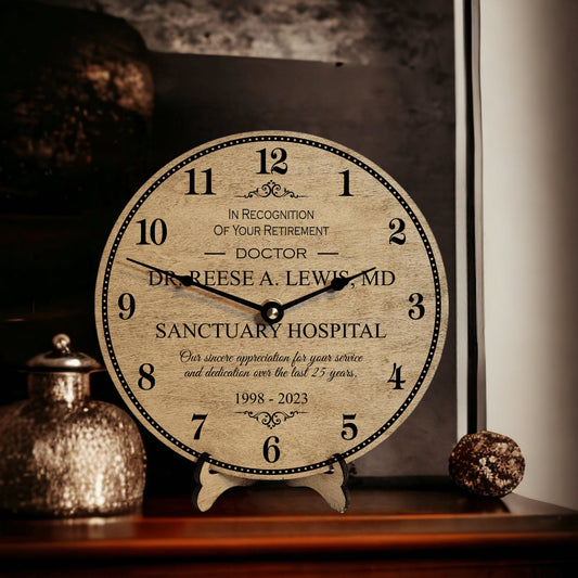 Doctor Retirement Gifts - Retired Doctor Clock - Retiring From Hospital Medicine - Retired Md Gift Ideas From Nurses - Leaving Medical Field