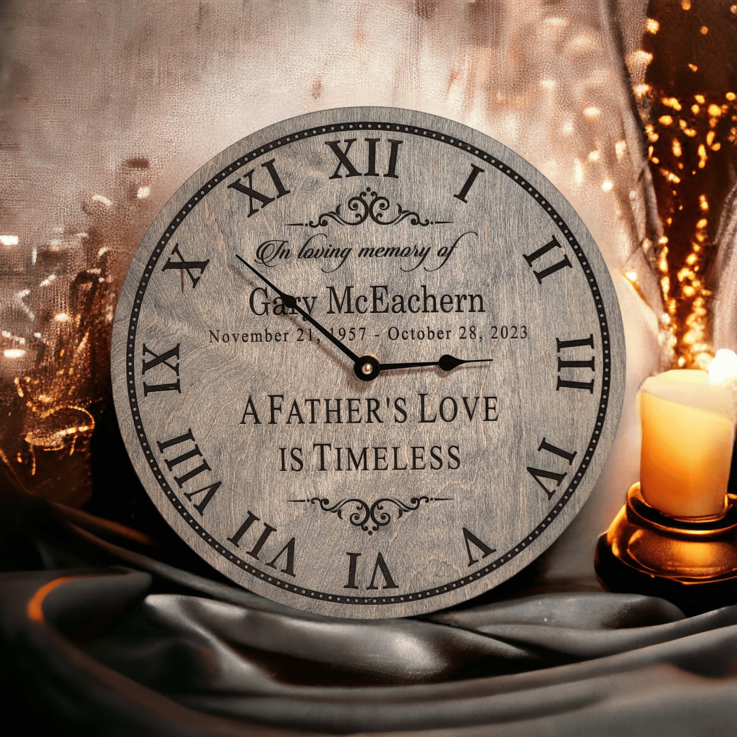Loss Of Dad Gift - Personalized Memorial Clock - A Father's Love Is Timeless - In Memory Of Memorial Gift Idea - Gift For Son Daughter