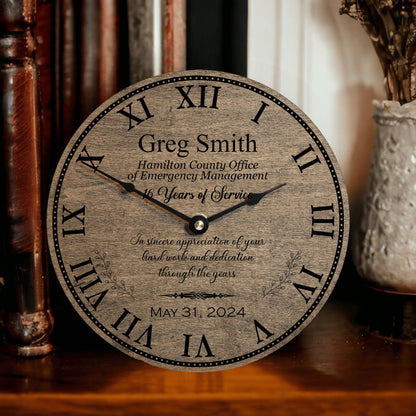 Manager Retirement Clock - Retirement Gift For Manager - Management Retirement Gift - Company Gift Ideas - Boss Leaving - Years Of Service