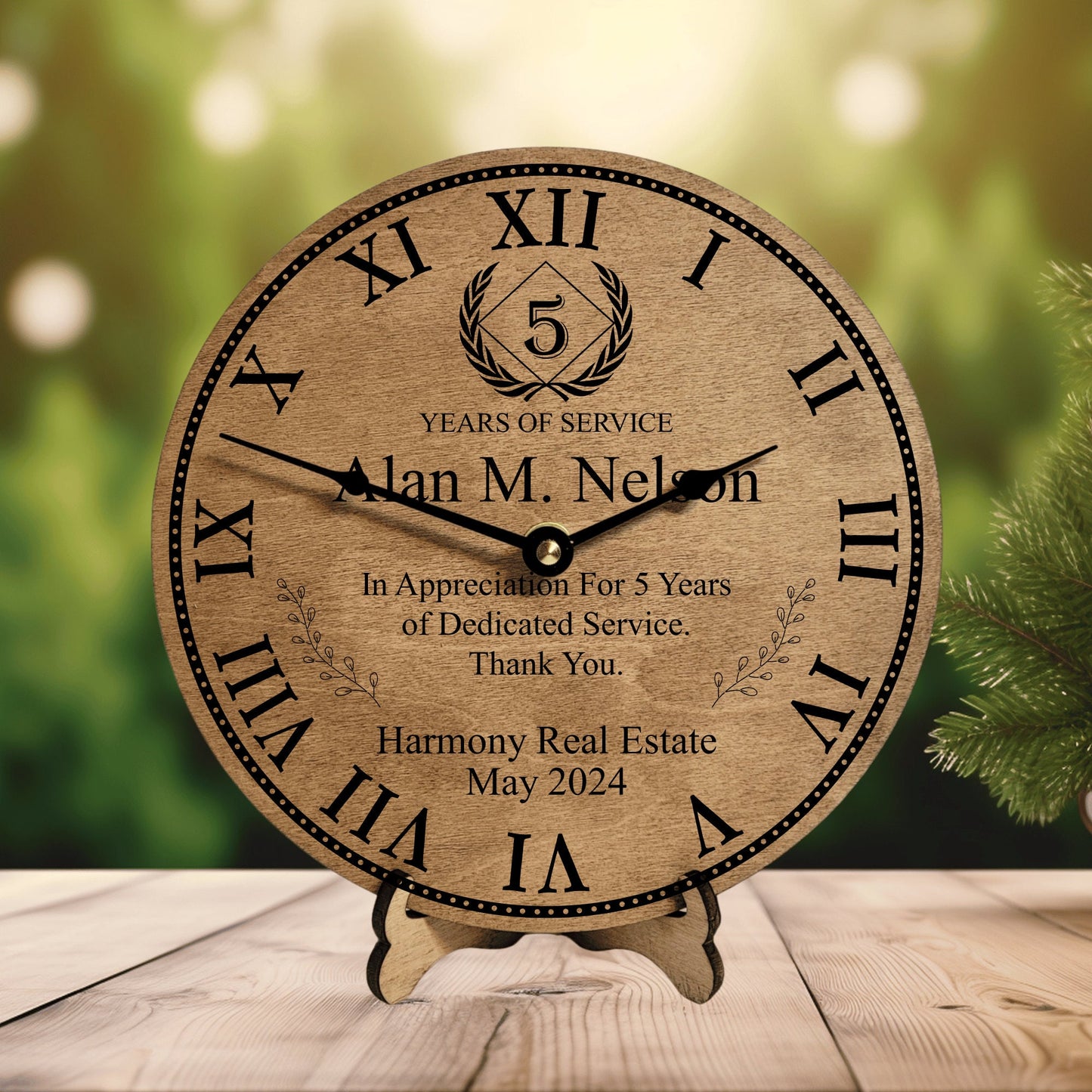 Years Of Service Award - Personalized Employee Service Award Gift - Years Of Service Clock - Employee Work Anniversary - Employee Gift Ideas