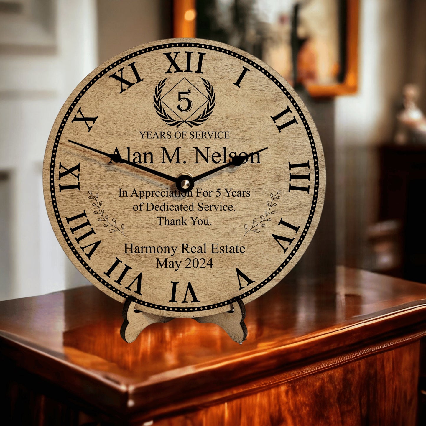 Years Of Service Award - Personalized Employee Service Award Gift - Years Of Service Clock - Employee Work Anniversary - Employee Gift Ideas