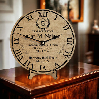 Years Of Service Award - Personalized Employee Service Award Gift - Years Of Service Clock - Employee Work Anniversary - Employee Gift Ideas