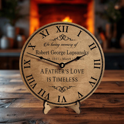Memorial Gifts Dad - Personalized Memorial Gift For Loss Of Father - A Father's Love Clock - In Loving Memory Memorial Gift For Son Daughter
