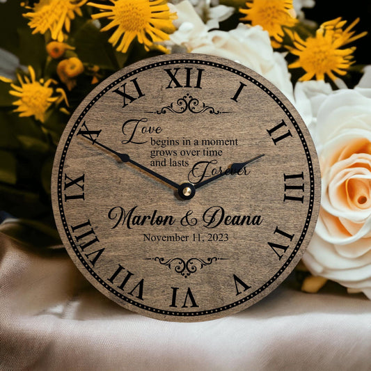 Wedding Clock • Personalized Wedding Gift • Anniversary Gift For Couples • Unique Wedding Decor • 1st Anniversary Gift For Husband And Wife