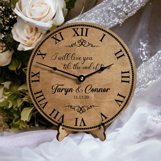 Custom Wedding Clock Personalized Anniversary Gift Wedding Gift For Bride Valentines Day Gift For Wife 1st Anniversary Gifts For Wife