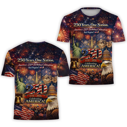 Celebrating 250th Anniversary America Shirt, 1776 - 2026 Patriotic Tshirt For Independence Day, 250th Anniversary Gifts