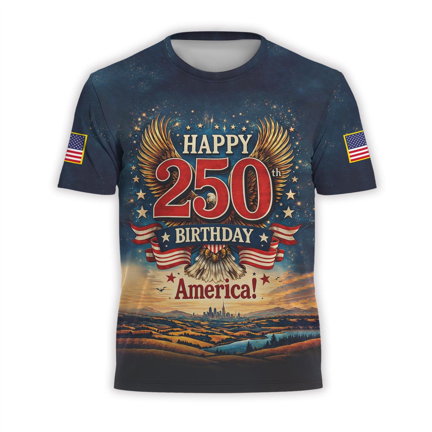 Happy 250th Birthday America Shirt, 1776 - 2026 Patriotic Tshirt For Independence Day, 250th Anniversary Gifts