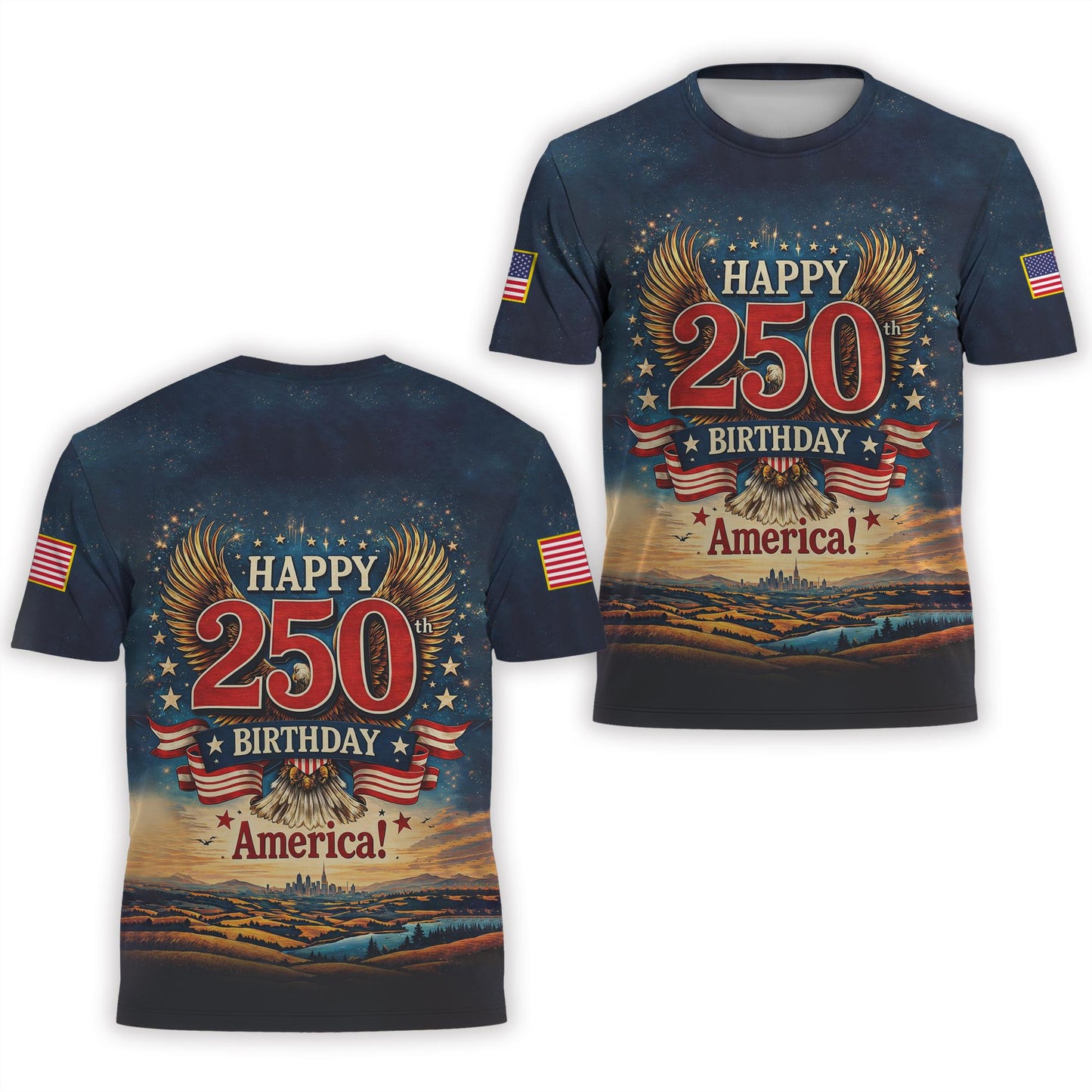 Happy 250th Birthday America Shirt, 1776 - 2026 Patriotic Tshirt For Independence Day, 250th Anniversary Gifts